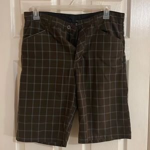 Hurley brown plaid shorts W33